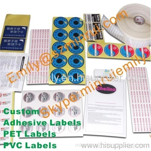 Custom Self Adhesive Label Stickers In Sheets Or In Rolls From China For Your Brand Products